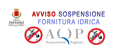 Avviso Sospensione Fornitura Idrica