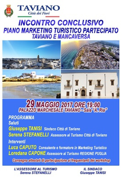 PIANO MARKETING TURISTICO PARTECIPATO TAVIANO E MANCAVERSA