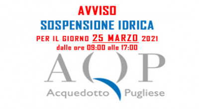 AVVISO AQP: Interruzione Erogazione Idrica