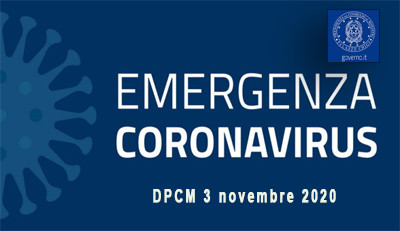 Emergenza Coronavirus - DPCM 3 Novembre 2020