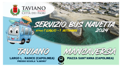 SERVIZIO BUS-NAVETTA TAVIANO/MANCAVERSA - Periodo Estivo 2024