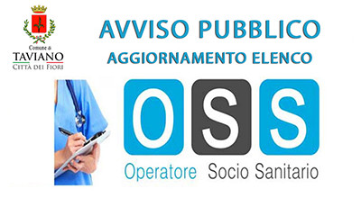 Avviso Pubblico - Aggiornamento Elenco OSS operanti nel Comune di Taviano