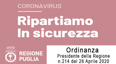 EMERGENZA CORONAVIRUS - RIPARTIAMO CON SICUREZZA